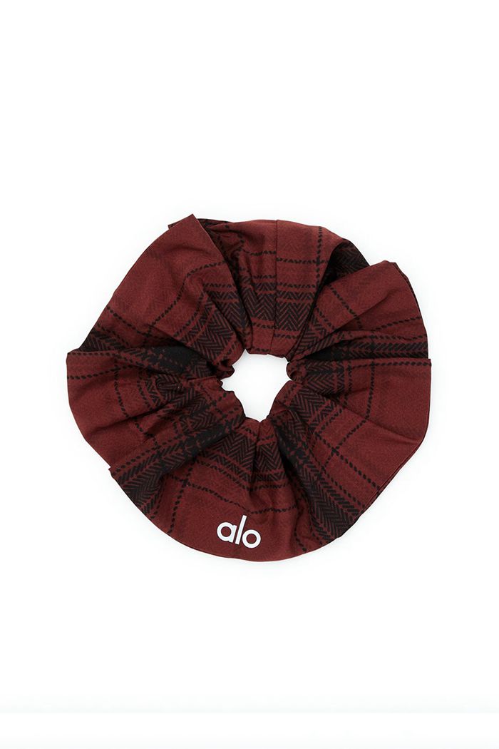 Alo Yoga Legacy Plaid Oversized Women's Scrunchie Black | XBHWEOP-85