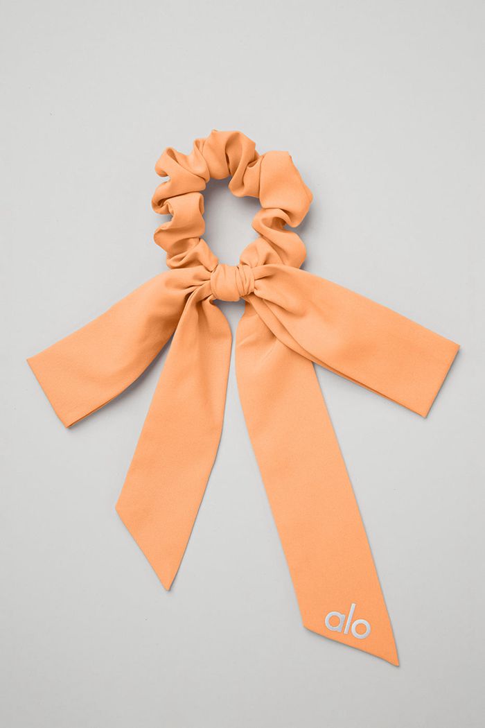 Alo Yoga Love Knots Tie Women's Scrunchie Orange | BDTSRAN-68