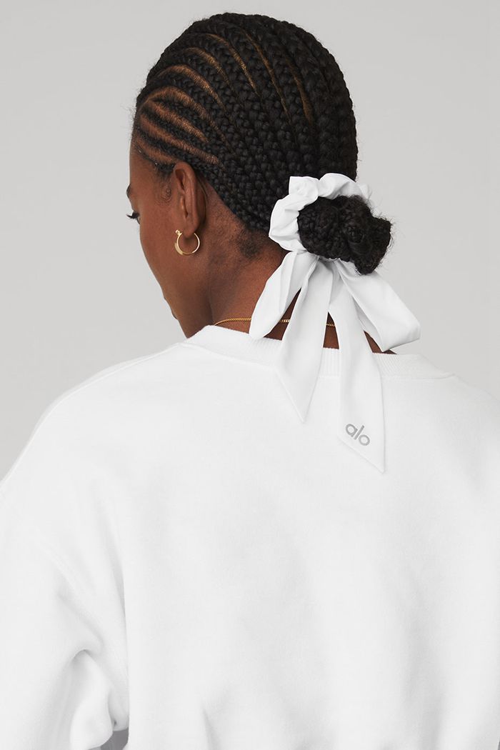 Alo Yoga Love Knots Tie Women's Scrunchie White | CXHSQKA-30