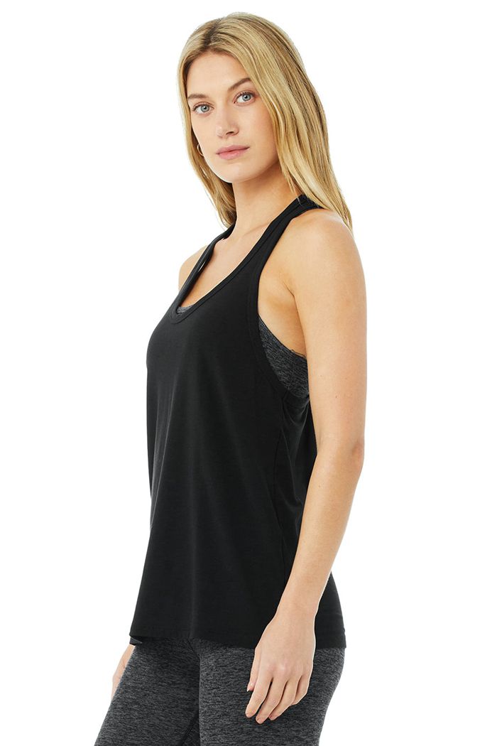 Alo Yoga Motion Women's Tank Tops Black | QKPJUIW-60