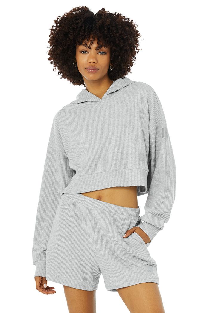 Alo Yoga Muse Women's Hoodie Grey | DGAUFTS-83