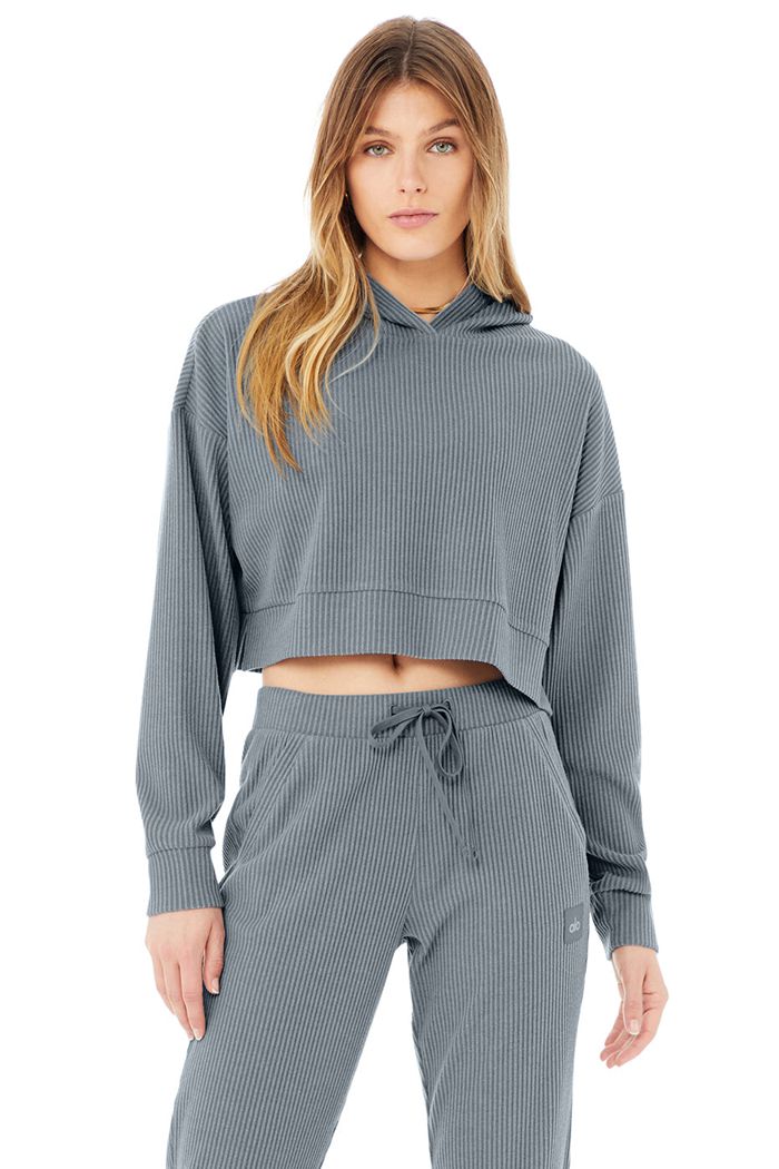 Alo Yoga Muse Women's Hoodie Grey | MOEKIPG-71