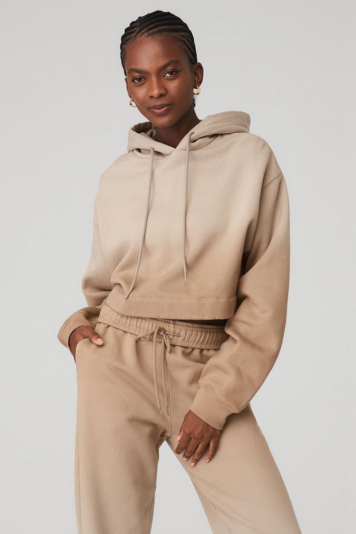 Alo Yoga Ombre Bae Women's Hoodie Beige | KFYDCJN-76