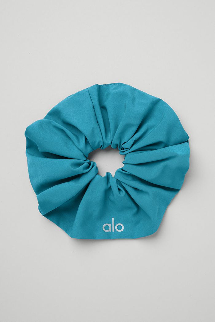 Alo Yoga Oversized Women's Scrunchie Blue | UAGFVTJ-07