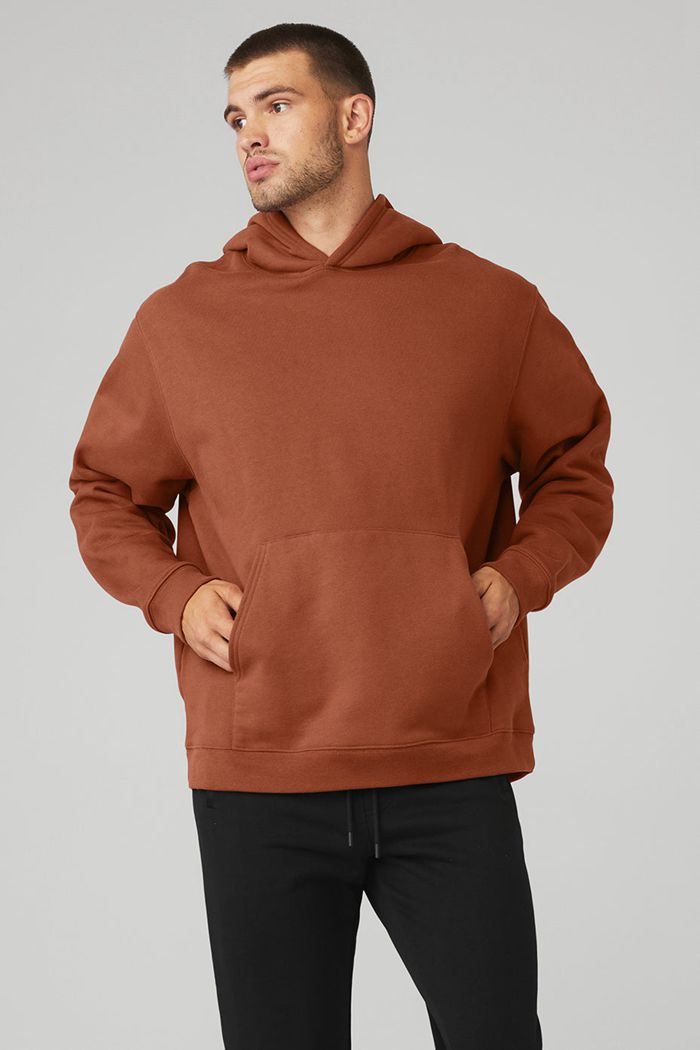 Alo Yoga Renown Men's Hoodie Red | KBIDZWA-51