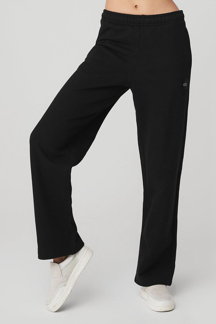 Alo Yoga Renown Sweat Women's Pants Black | HCIFSTY-05