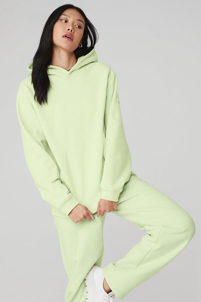 Alo Yoga Renown Women's Hoodie Green | QECTXZY-04