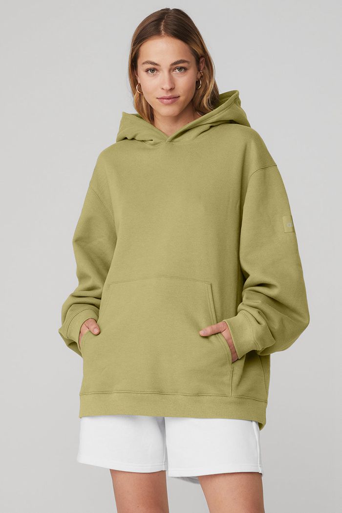 Alo Yoga Renown Women's Hoodie Green | RHTIYUW-70