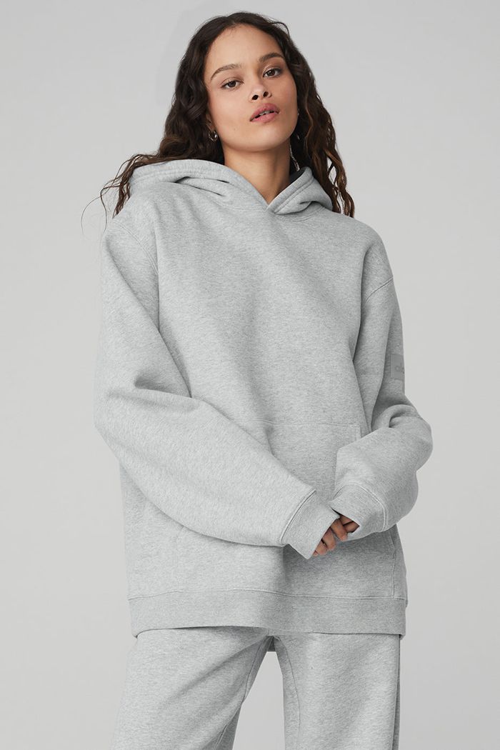 Alo Yoga Renown Women's Hoodie Grey | VBJZYEK-04