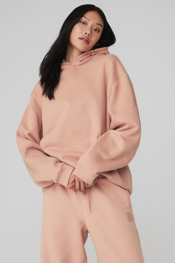 Alo Yoga Renown Women's Hoodie Pink | CWRQETF-95