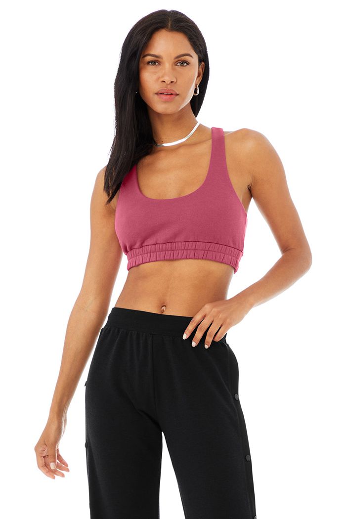 Alo Yoga Scoop Neck Sweatshirt Women's Bras Purple | KLXQGCF-26