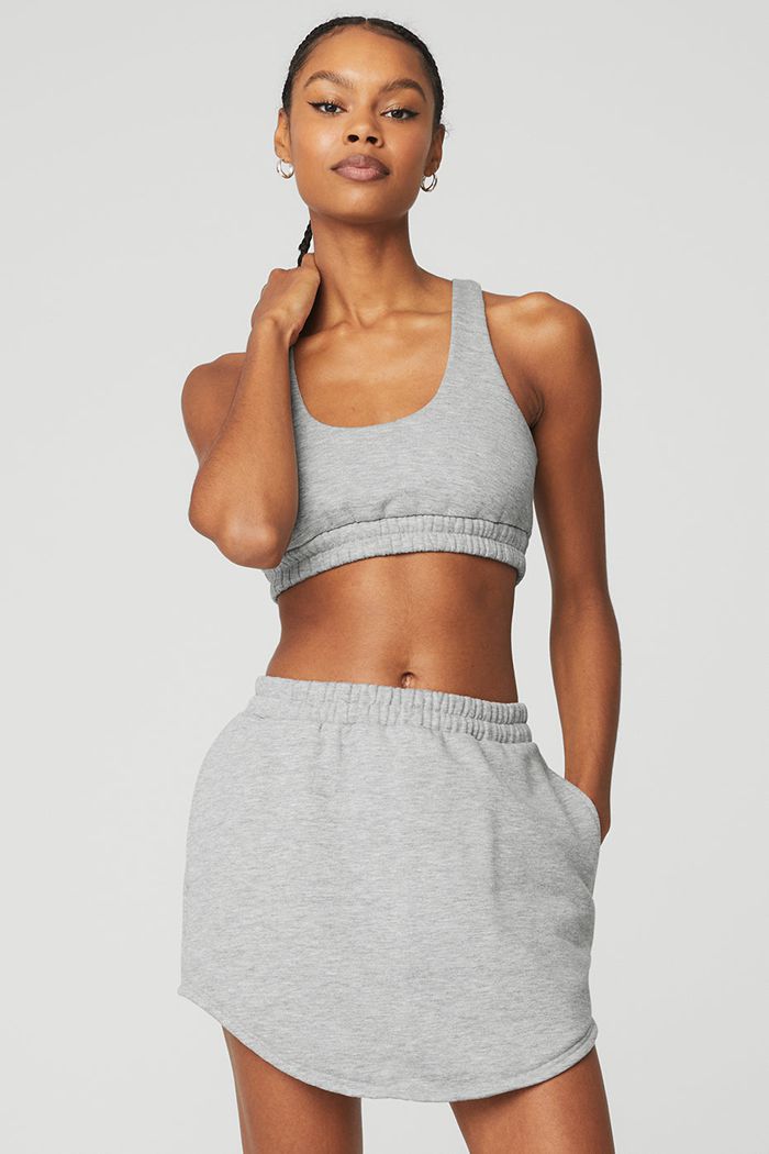 Alo Yoga Scoop Neck Sweatshirt Women's Bras Grey | MGYRJXN-15