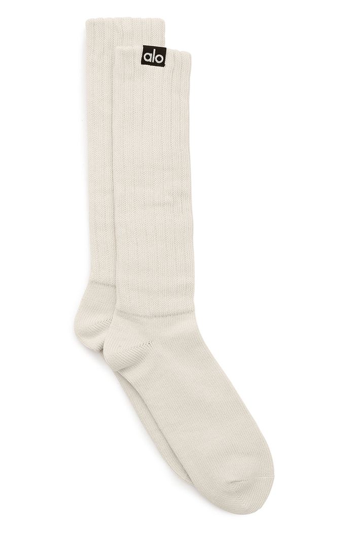 Alo Yoga Scrunch Women's Socks Beige | MQECYSU-71