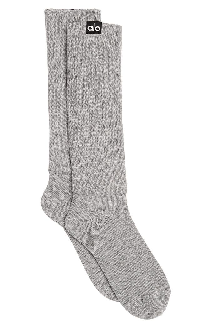 Alo Yoga Scrunch Women's Socks Grey | MDYWQOL-94