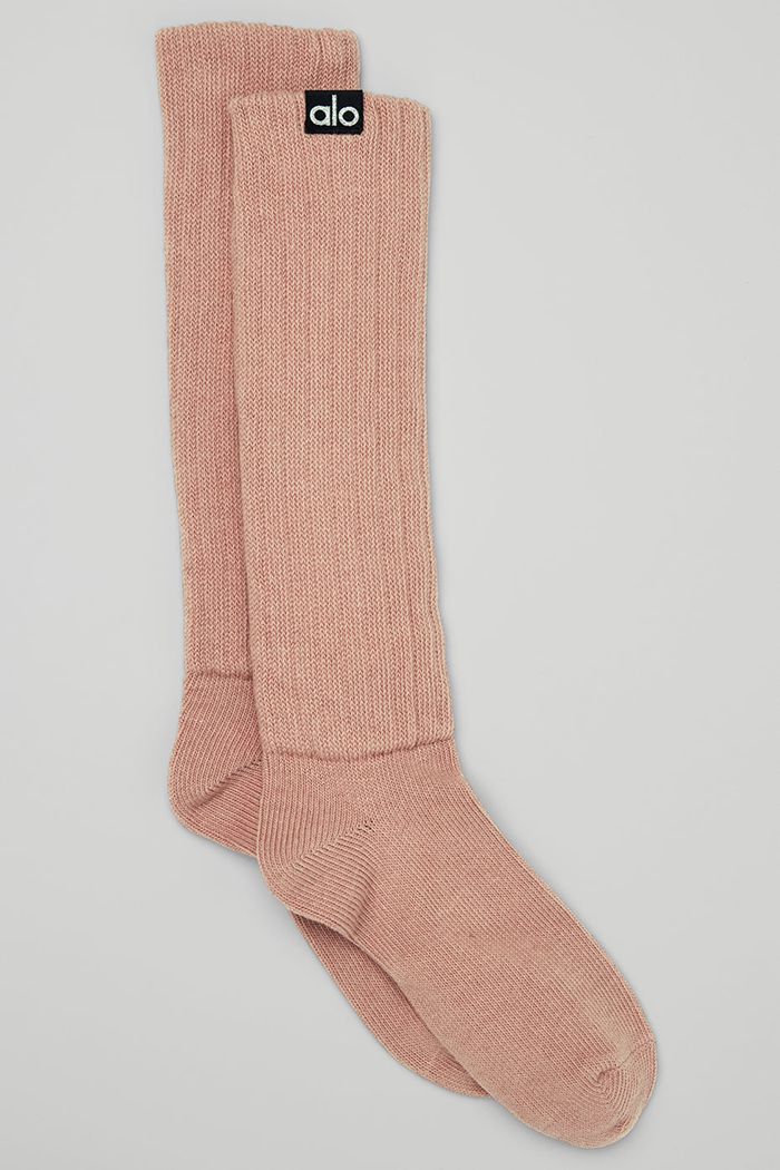 Alo Yoga Scrunch Women's Socks Pink | XCSOKJE-67