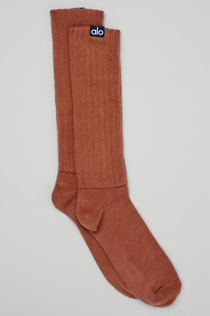 Alo Yoga Scrunch Women's Socks Red | LKUSJAF-60