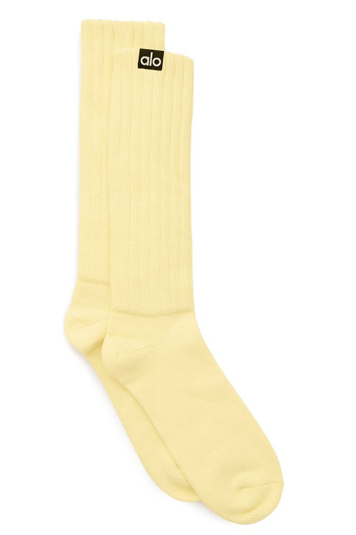 Alo Yoga Scrunch Women's Socks Yellow | DARCZSY-78