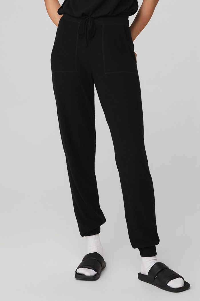 Alo Yoga Soho Sweat Women's Pants Black | JTBURSF-49