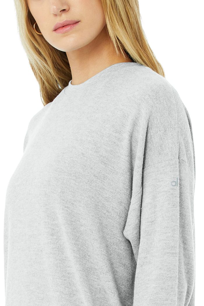 Alo Yoga Soho Women's Pullover Grey | VHTSOUK-48