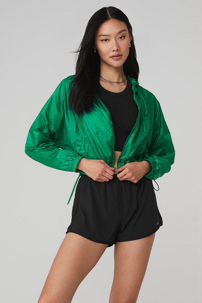 Alo Yoga Sprinter Women's Jackets Green Turquoise | RBJDUIO-40