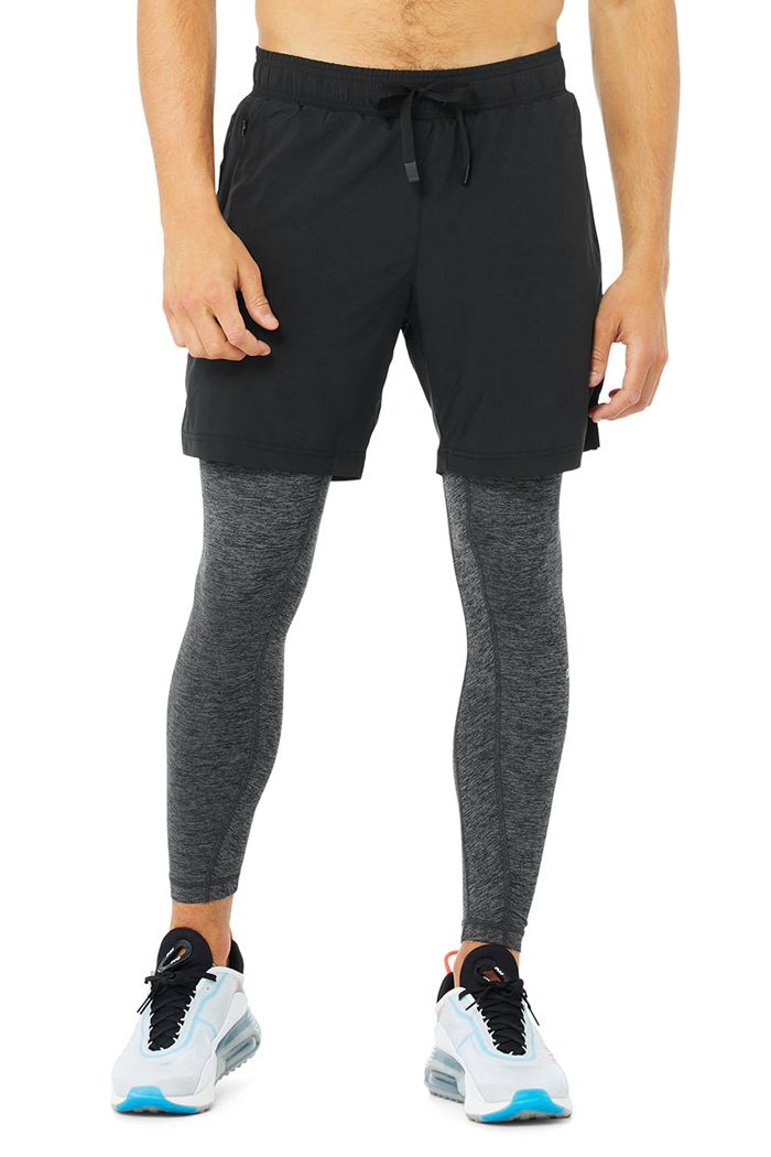 Alo Yoga Stability 2-In-1 Men\'s Pants Black Grey | ZJSDUKM-21