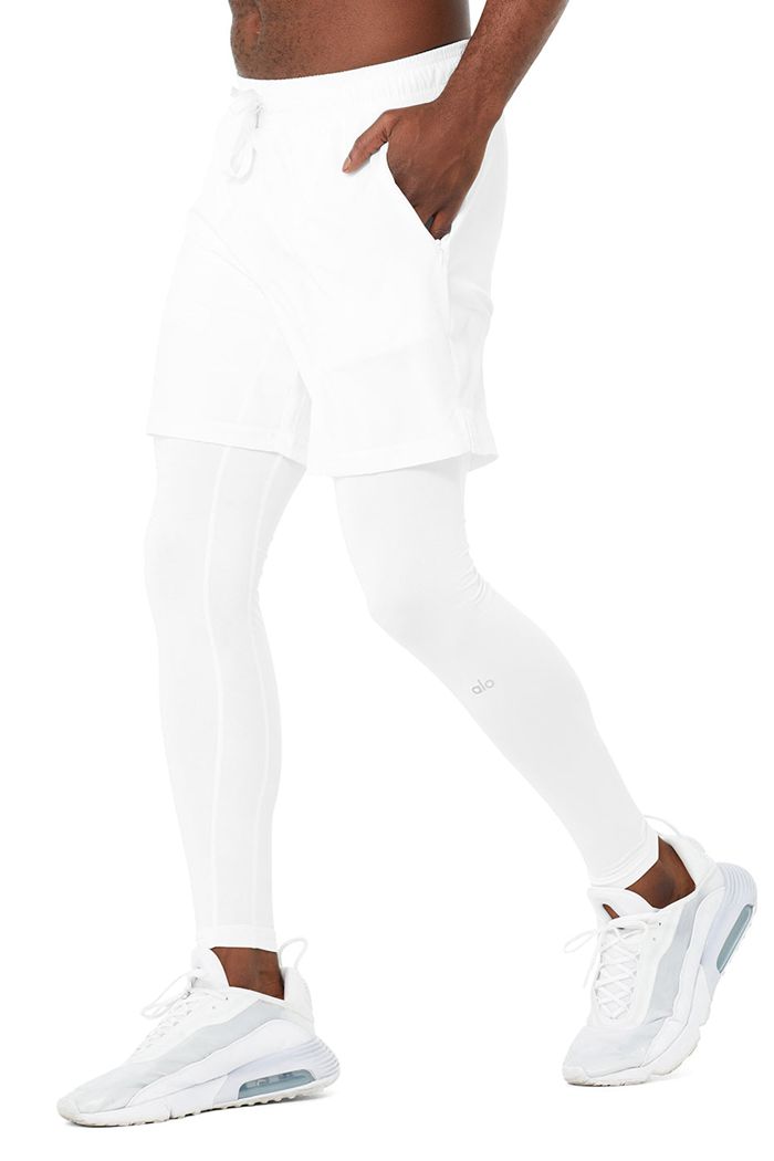 Alo Yoga Stability 2-In-1 Men's Pants White | RFSEQXV-80