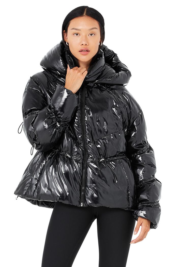 Alo Yoga Stunner Puffer Women's Jackets Black | YGBSHIQ-19