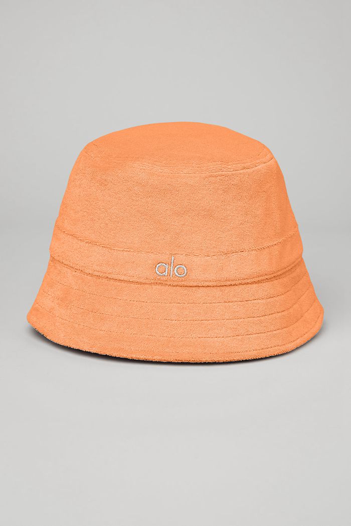 Alo Yoga Terry Beachside Bucket Women's Hats Orange | DWAYORV-09