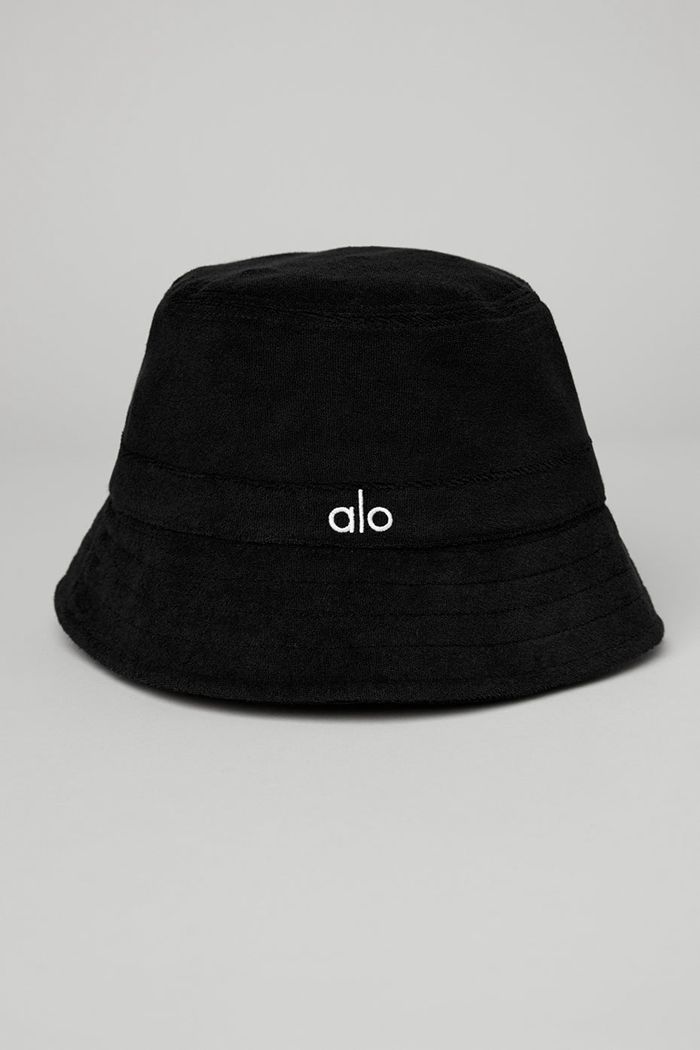 Alo Yoga Terry Beachside Bucket Women's Hats Black | MINZYRS-32