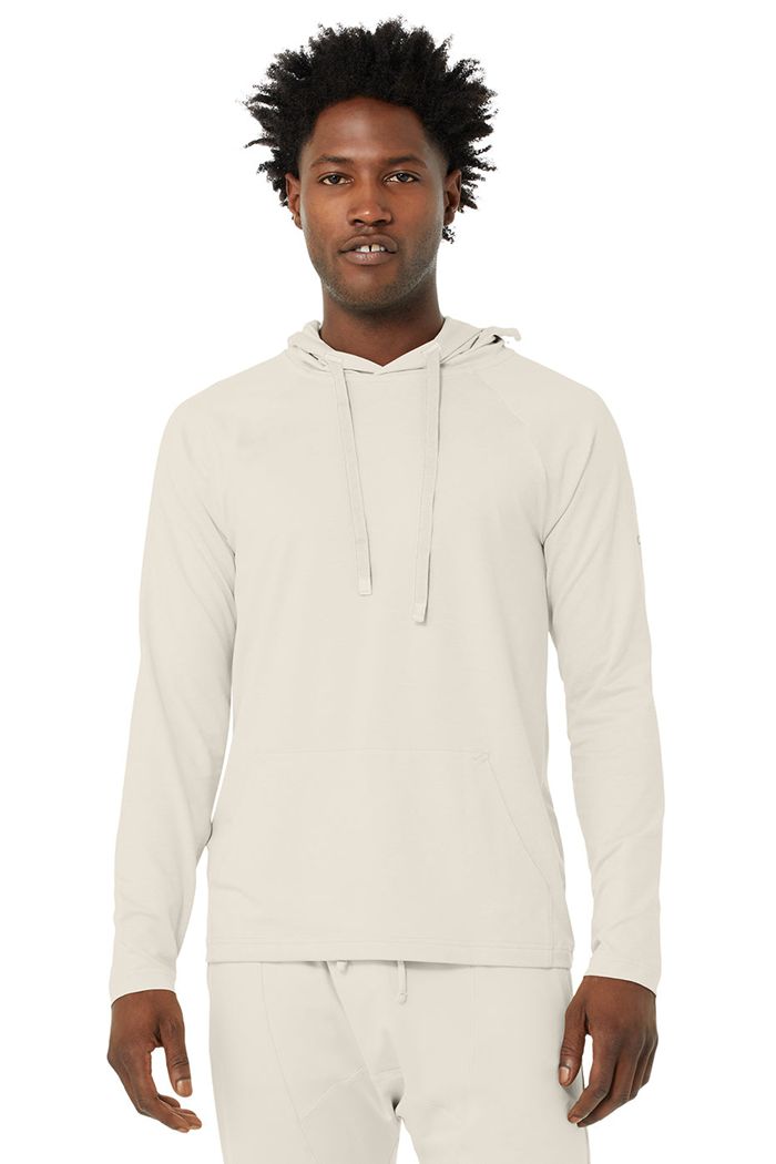 Alo Yoga The Conquer Men's Hoodie Beige | ELBUJWA-92