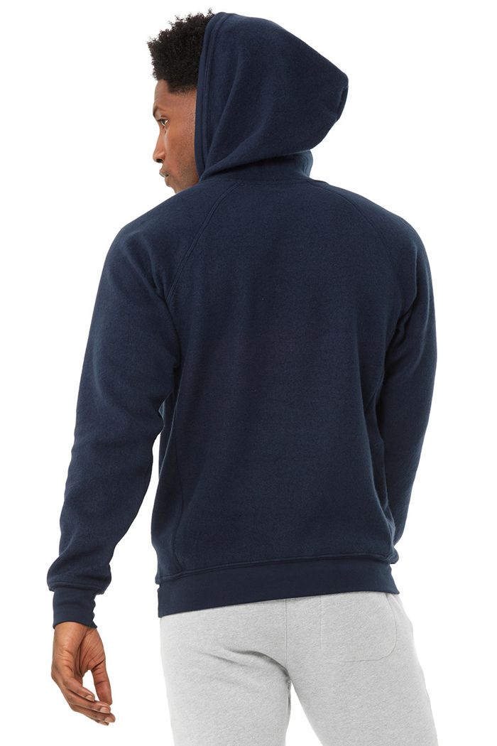 Alo Yoga The Triumph Men's Hoodie Navy | GQLYUCW-84