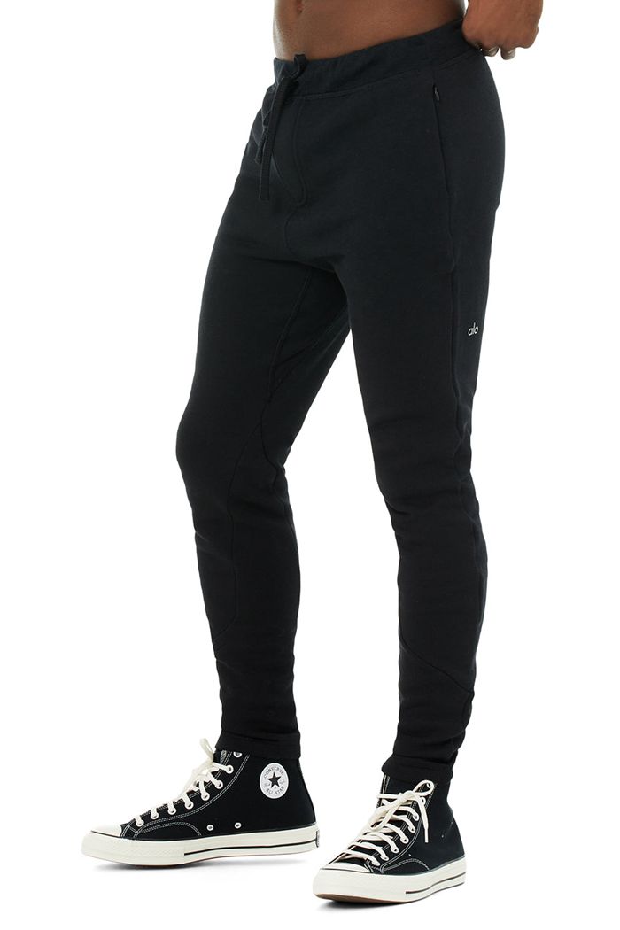 Alo Yoga The Triumph Sweat Men's Pants Black | EBTAIUS-18