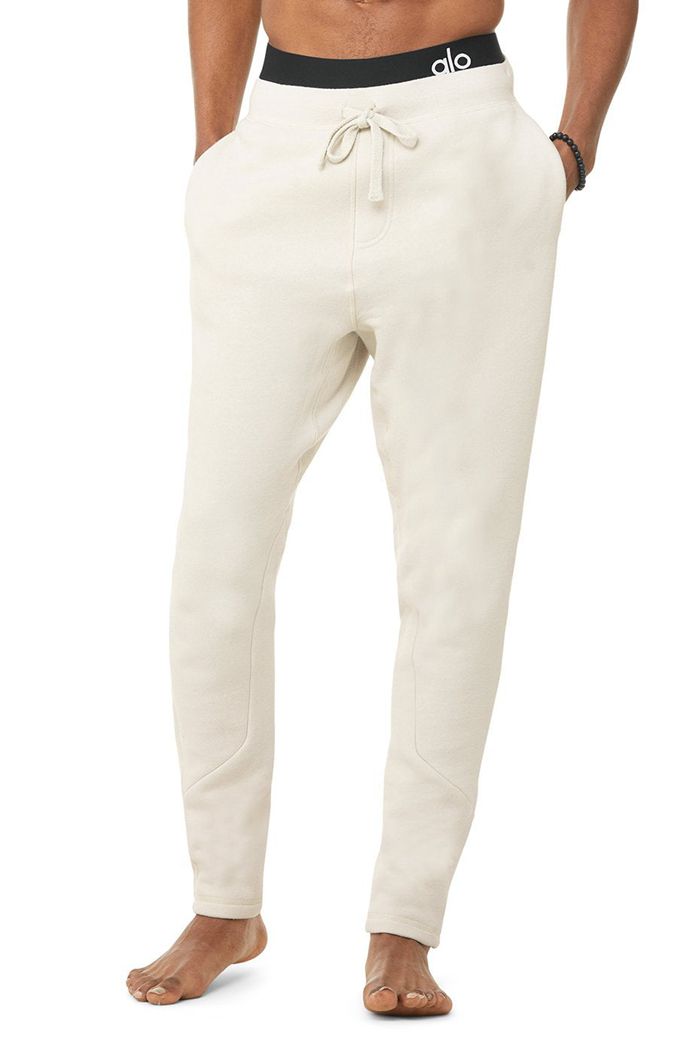 Alo Yoga The Triumph Sweat Men's Pants Beige | JESTKIN-13