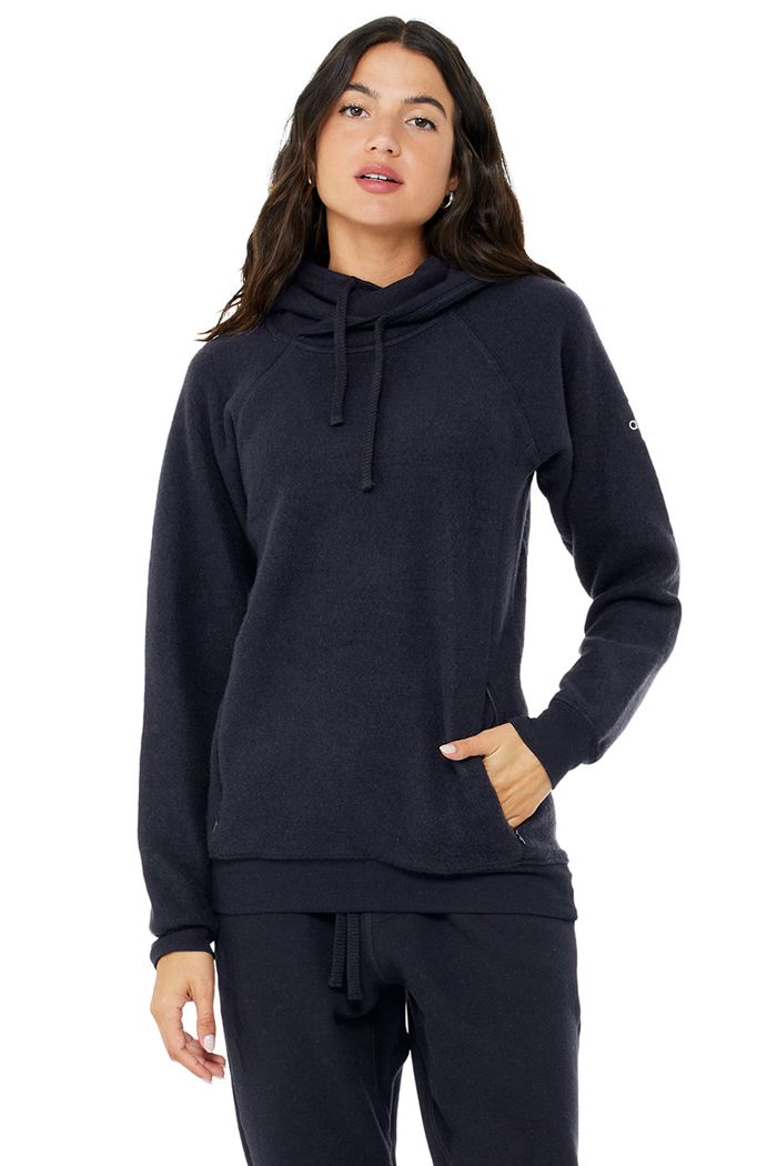 Alo Yoga The Triumph Women's Hoodie Black | MTJZSYW-59