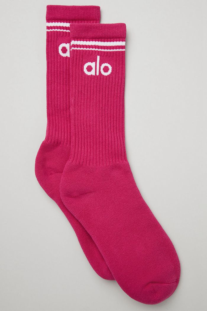 Alo Yoga Throwback Men's Socks White | AYNGBKZ-31