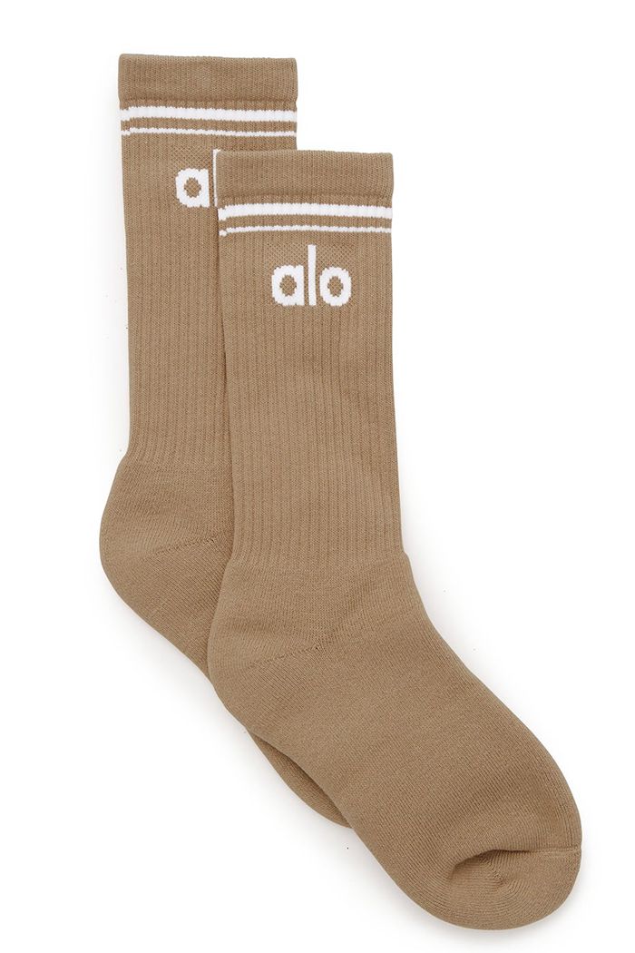 Alo Yoga Throwback Men's Socks White | EZRWSIT-02