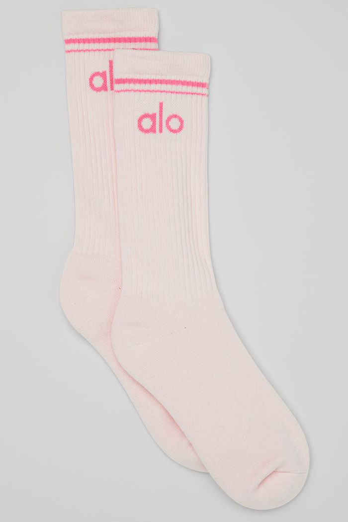 Alo Yoga Throwback Women's Socks Pink Fuchsia | UEIYOFM-31