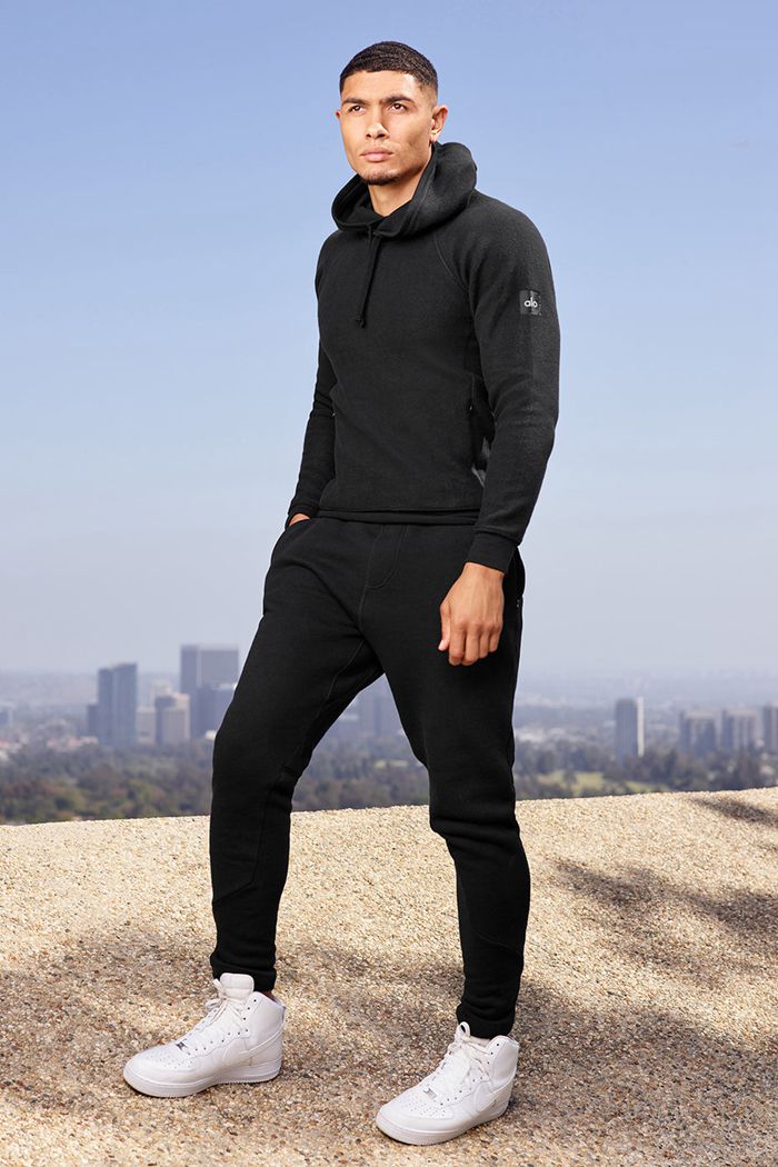 Alo Yoga Triumph Men's Hoodie Black | HCJSPKG-59