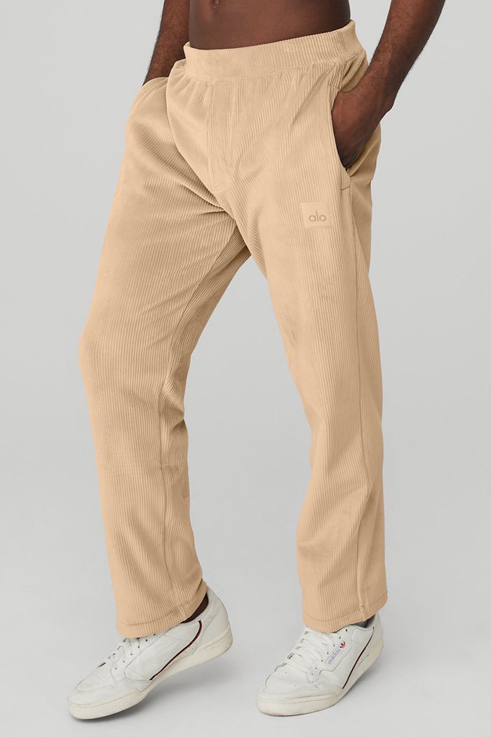 Alo Yoga Velour Baller Men's Pants Brown | THWOMNZ-35