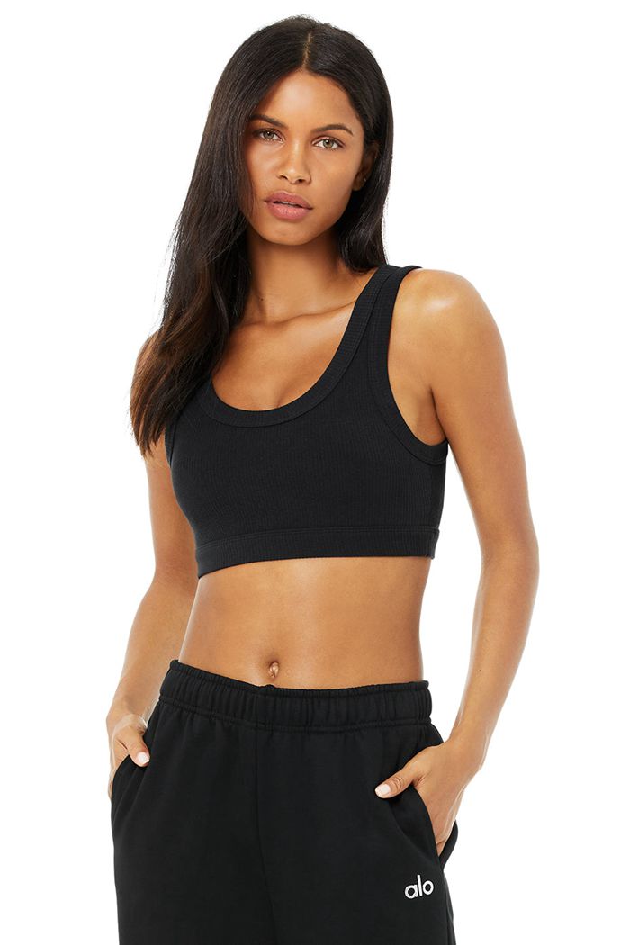 Alo Yoga Wellness Women's Bras Black | VBAXYIW-84