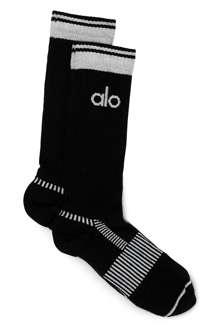 Alo Yoga Wool-Tech Crew Women's Socks Black | APYIXFZ-46