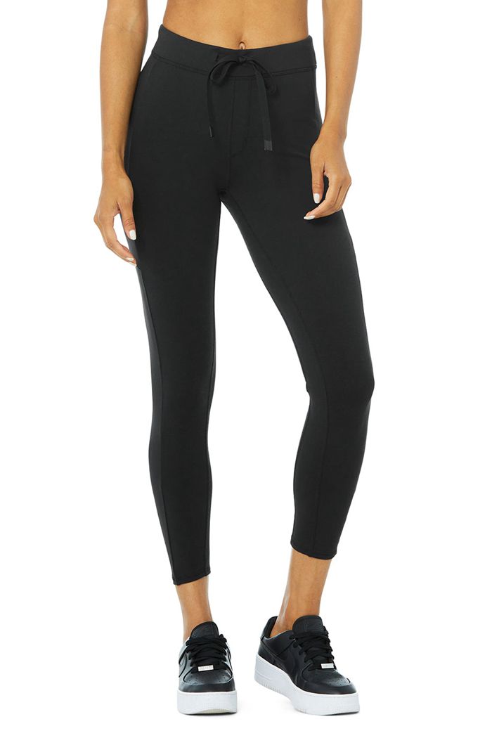 Alo Yoga 7/8 High-Waist Checkpoint Women's Leggings Black | HXSMBVW-12