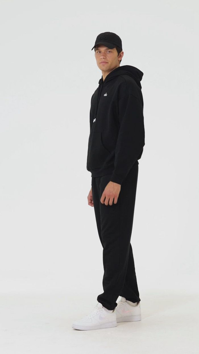 Alo Yoga Accolade Men's Hoodie Black | KZTVOBN-63