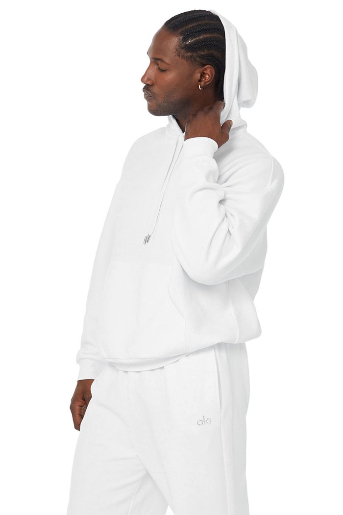 Alo Yoga Accolade Men's Hoodie White | HPXUAQD-70