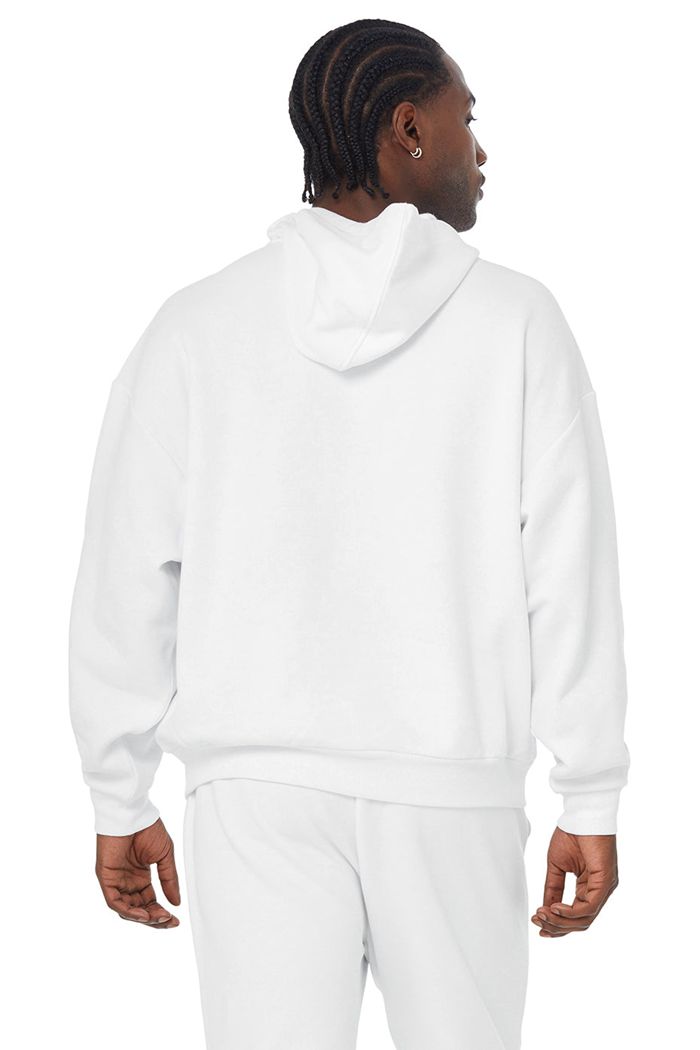 Alo Yoga Accolade Men's Hoodie White | HPXUAQD-70