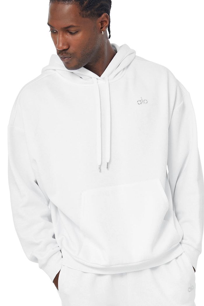 Alo Yoga Accolade Men's Hoodie White | HPXUAQD-70