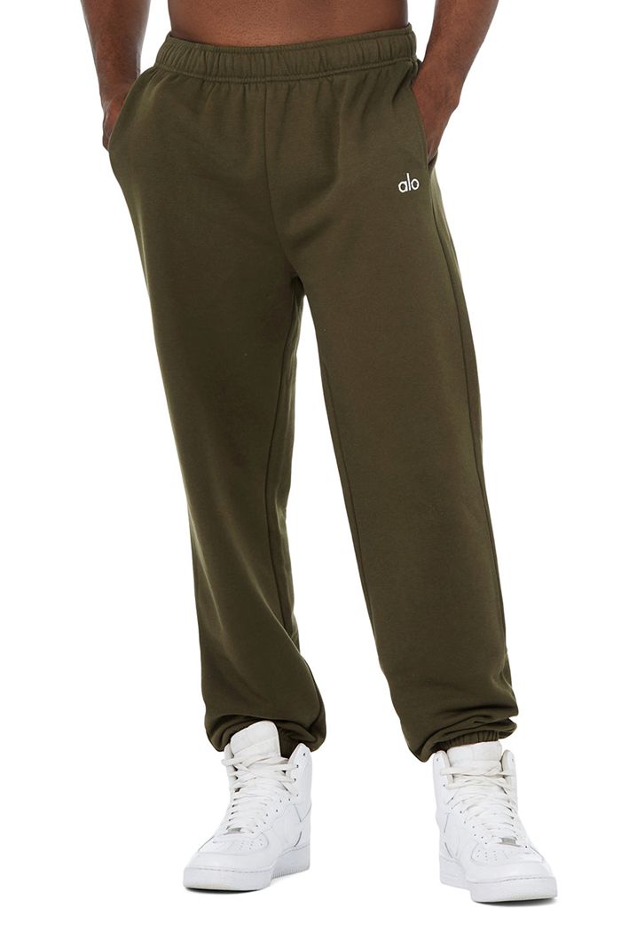 Alo Yoga Accolade Sweat Men's Pants Dark Olive | KSZVWHO-13