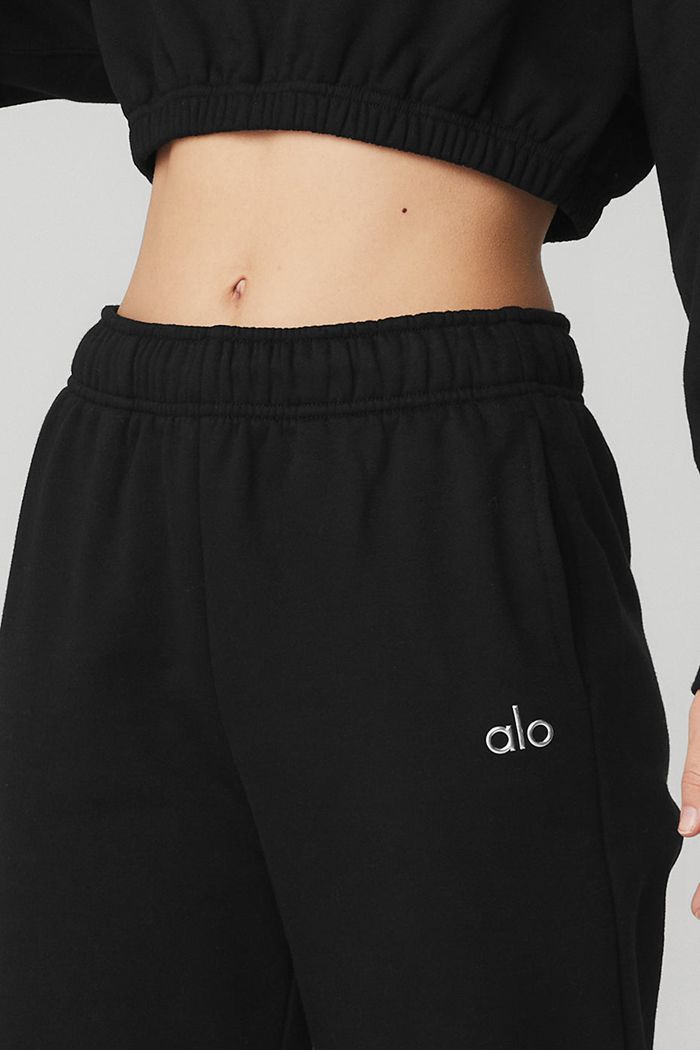 Alo Yoga Accolade Sweat Women's Pants Black | TQWDAUS-50