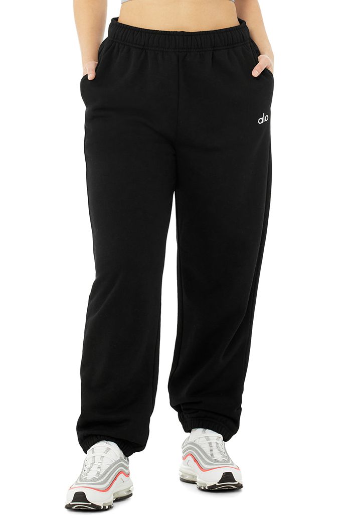 Alo Yoga Accolade Sweat Women's Pants Black | TQWDAUS-50