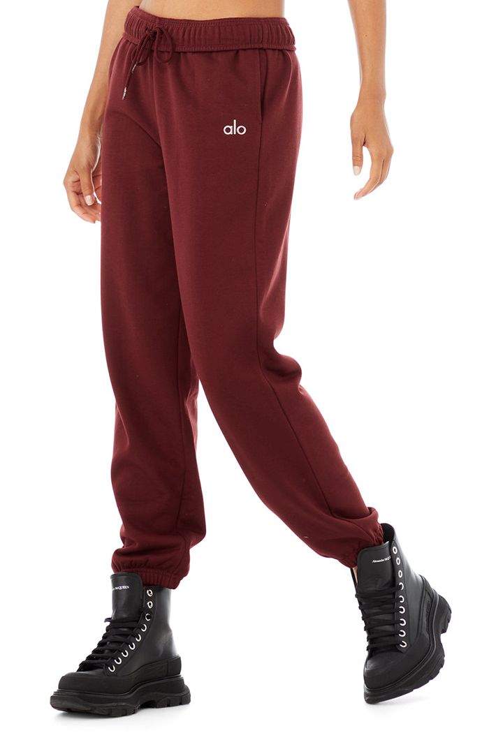 Alo Yoga Accolade Sweat Women's Pants Red | KUYVBNF-57